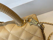 Coco Chanel Mini Hand Bag In Beige Calfskin Leather Size 13×19×9cm - 5