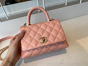 Coco Chanel Mini Hand Bag In Light Pink Calfskin Leather Size 13×19×9cm - 6
