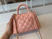 Coco Chanel Mini Hand Bag In Light Pink Calfskin Leather Size 13×19×9cm - 5