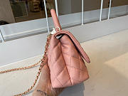 Coco Chanel Mini Hand Bag In Light Pink Calfskin Leather Size 13×19×9cm - 3