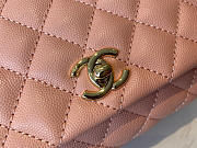 Coco Chanel Mini Hand Bag In Light Pink Calfskin Leather Size 13×19×9cm - 2