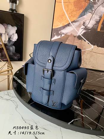 Louis Vuitton Christopher In Blue XS M58495 Size 14x19.5x5cm