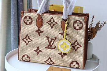 Louis Vuitton Onthego Monogram Raffia M57723 Size 35x27x14cm