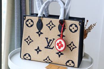 Louis Vuitton Onthego Monogram Raffia In Black M57723 Size 35x27x14cm