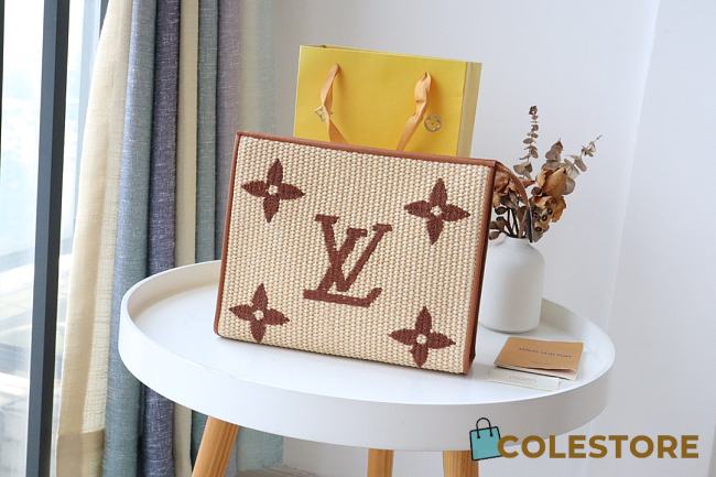 Louis Vuitton Monogram Raffia Toiletry Pouch M80351 Size 25x20x5.5cm - 1
