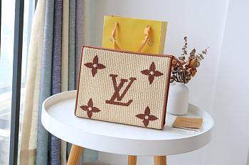 Louis Vuitton Monogram Raffia Toiletry Pouch M80351 Size 25x20x5.5cm