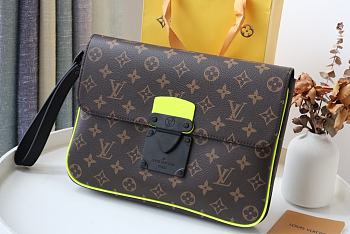 Louis Vuitton Monogram S Lock A4 Pouch In Lemond M45806 Size 27cm
