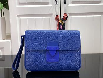 Louis Vuitton Monogram S Lock A4 Pouch In In Blue M45806 27cm