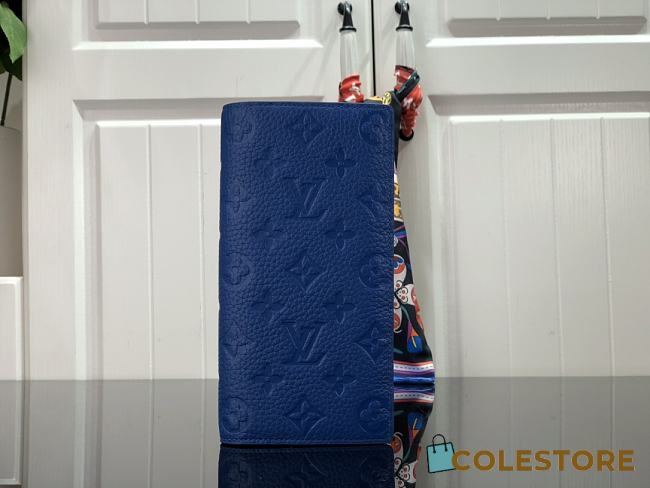 Louis Vuitton Wallet Brazza Navy Blue M80592 Size 10x20x2cm - 1