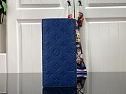 Louis Vuitton Wallet Brazza Navy Blue M80592 Size 10x20x2cm - 5