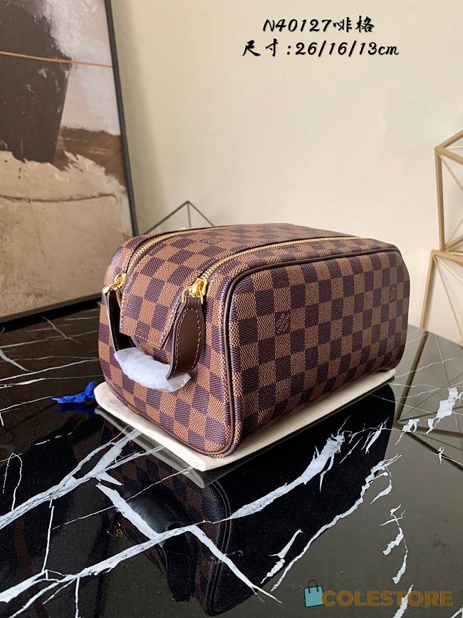 Dopp kit leather small bag Louis Vuitton Brown in Leather - 20687732