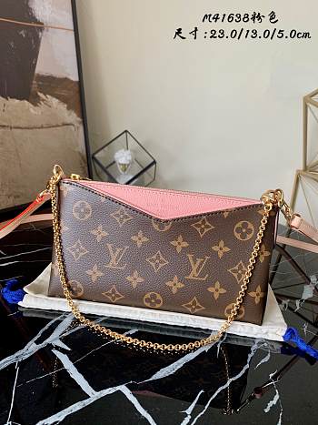 Louis Vuitton Pallas Clutch In Pink M41638 Size 23x13x5cm