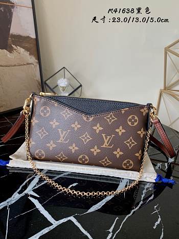 Louis Vuitton Pallas Clutch In Black M41638 Size 23x13x5cm