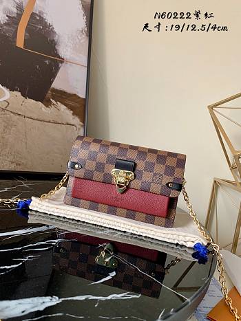 Louis Vuitton Vavin Damier Ebene Canvas In Wine N40108 Size 19x12.5x4cm
