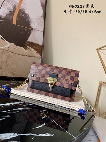 Louis Vuitton Vavin Damier Ebene Canvas In Black N40108 Size 19x12.5x4cm