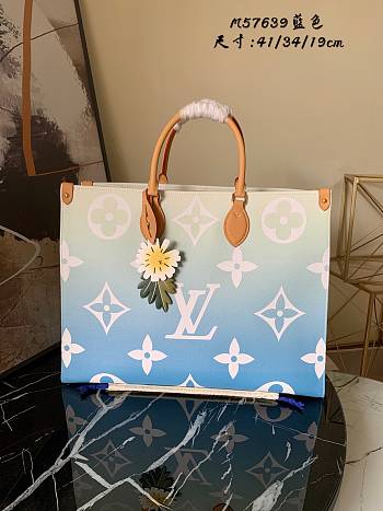Louis Vuitton Onthego Monogram In Blue M57639 Size 41x34x19cm