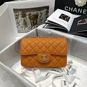 Chanel Classic Double Classic Caviar Calfskin In Brown Size 20cm - 2