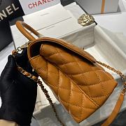 Chanel Coco Medium Handle Bag In Brown 92991 Size 23cm - 4