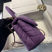 Chanel Coco Medium Handle Bag In Purple 92933 Size 23cm - 5