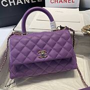 Chanel Coco Medium Handle Bag In Purple 92933 Size 23cm - 4