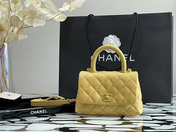 Chanel Coco Mini Handle Bag In Yellow 92933