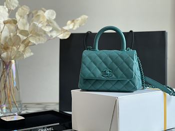 Chanel Coco Mini Handle Bag In Blue 92933