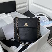Chanel Hobo Bag Calfskin Gold-tone Metal in Black AS2542 Size 23X25.5X8cm - 1