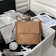 Chanel Hobo Bag Calfskin Gold-tone Metal in Brown AS2542 Size 23X25.5X8cm - 1
