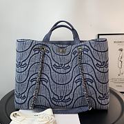 Chanel Vintage Tote Bag Size In Navy Blue Size 38cm - 1