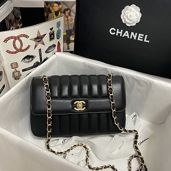 Chanel Diana Timeless Dark Brown Quilted Leather Crossbody Bag In Black AS1499 Size 23x14x7cm