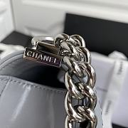 Chanel Multi Chain Boy Bag In Blue Grey Size 12x20x8.5cm - 6