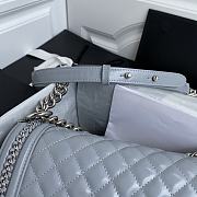 Chanel Multi Chain Boy Bag In Blue Grey Size 12x20x8.5cm - 5