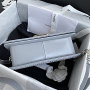Chanel Multi Chain Boy Bag In Blue Grey Size 12x20x8.5cm - 4