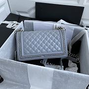 Chanel Multi Chain Boy Bag In Blue Grey Size 12x20x8.5cm - 2