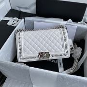 Chanel Multi Chain Boy Bag In Blue White Size 12x20x8.5cm - 1
