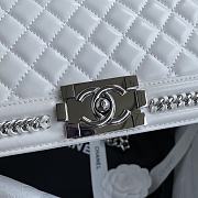 Chanel Multi Chain Boy Bag In Blue White Size 12x20x8.5cm - 4