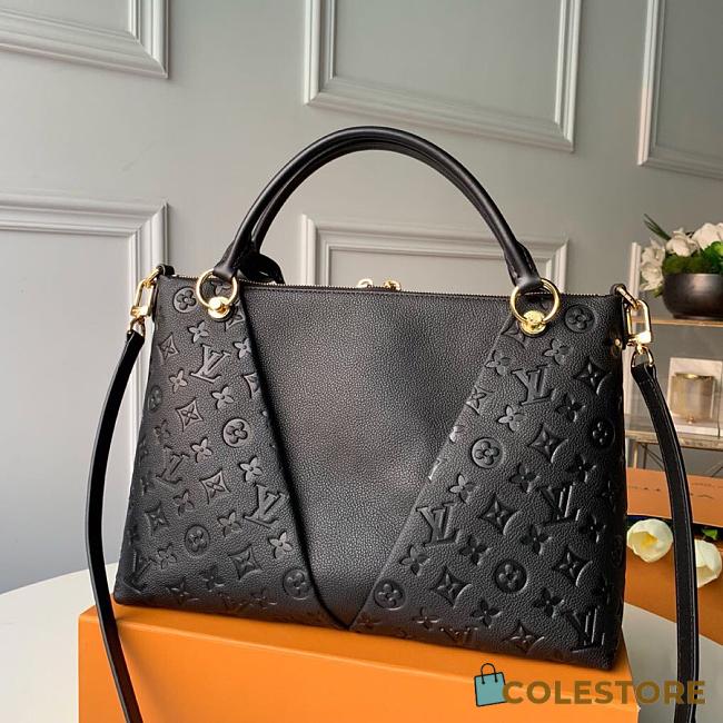Louis Vuitton V Tote MM Monogram Handbag In Black M44884 Size 36x27x16cm - 1