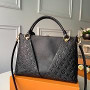 Louis Vuitton V Tote MM Monogram Handbag In Black M44884 Size 36x27x16cm - 1