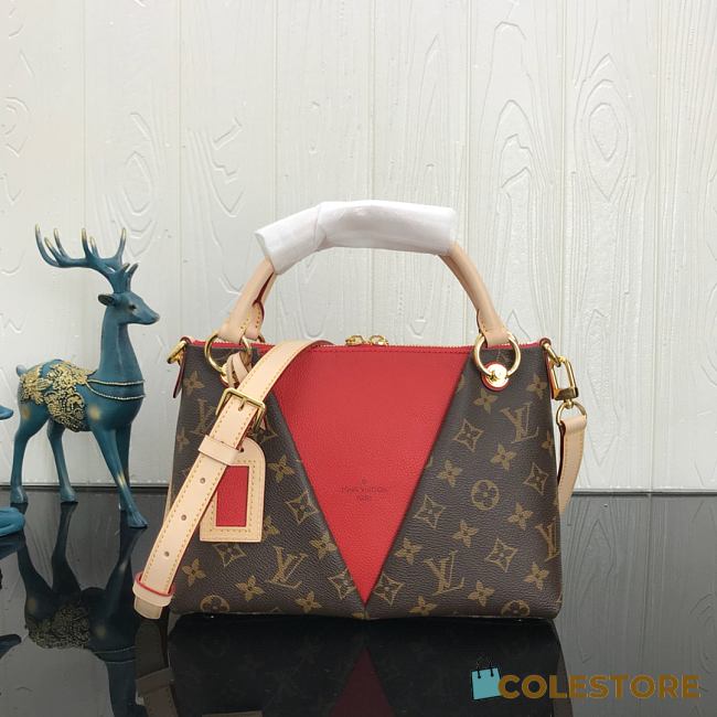 Louis Vuitton Monogram Canvas V BB Tote Bag In Red 27cm - 1