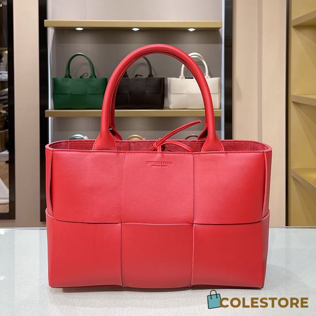 Bottega Veneta Arco Tote Bag In Red 44052 Size 36x24x12cm - 1