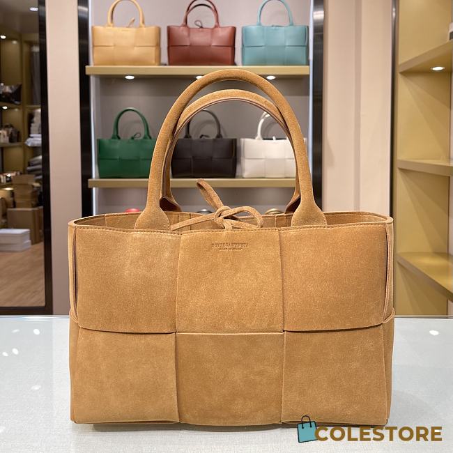 Bottega Veneta Arco Tote Bag In Brown Velvet 44052 Size 36x24x12cm - 1