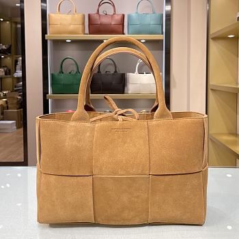 Bottega Veneta Arco Tote Bag In Brown Velvet 44052 Size 36x24x12cm