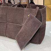 Bottega Veneta Arco Tote Bag In Dark Grey Velvet 44052 Size 36x24x12cm - 6