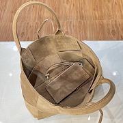 Bottega Veneta Arco Tote Bag In Dark Beige Velvet 44052 Size 36x24x12cm - 4