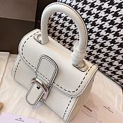 Delvaux Brilliant MM Surpique In White Rodeo Calf Size 20x12x15cm - 2