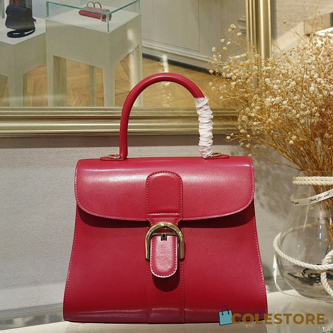 Delvaux Brilliant MM In Red  Box Calf Size 24x13x21cm - 1