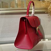 Delvaux Brilliant MM In Red  Box Calf Size 24x13x21cm - 3