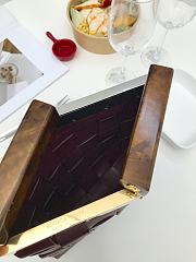 Bottega Veneta Snap Clutch In Wine Lambskin 64774 Size 27x5x28cm - 4