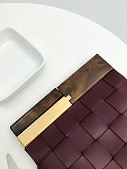 Bottega Veneta Snap Clutch In Wine Lambskin 64774 Size 27x5x28cm - 5