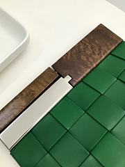Bottega Veneta Snap Clutch In Green Lambskin 64774 Size 27x5x28cm - 5